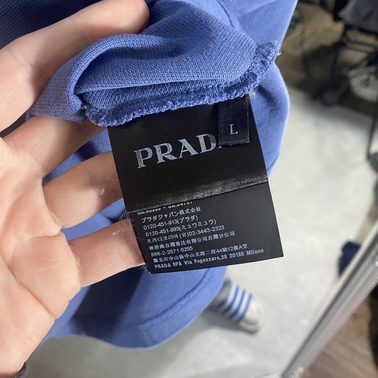 Prada polo red tab luxury rare streetwear casual chest logo