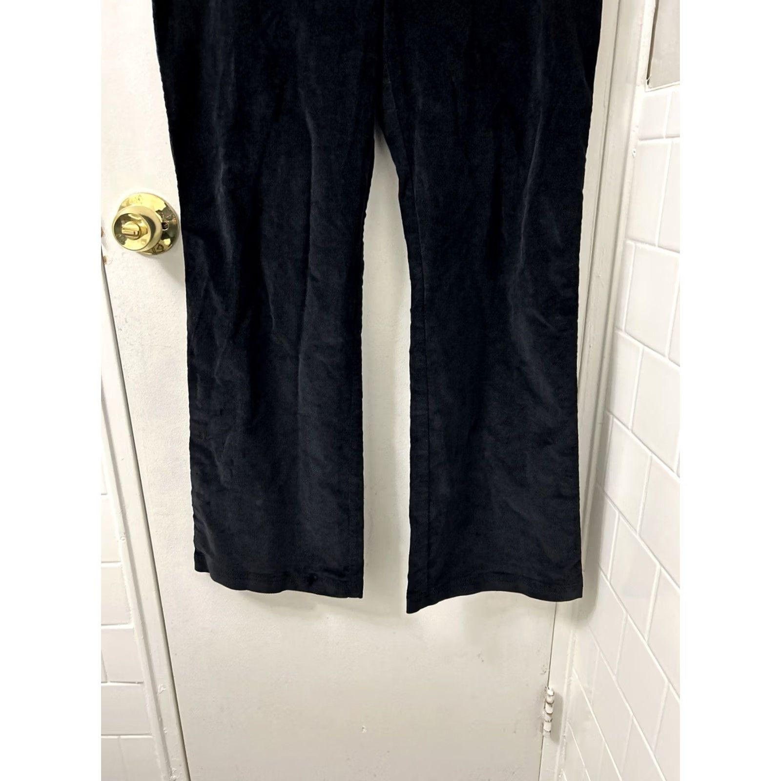 Vintage J Crew Corduroy Pants Womens 12 34x31 Black Boot Cut Stretch Fine Wale Dress Pants Casual Workwear Straight Pockets Regular Mens? Womens Size 34" / US 12 / IT 48 - 3 Thumbnail