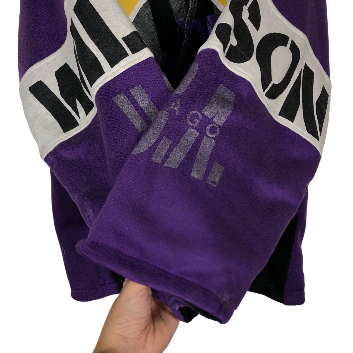 Japanese Brand 🔥Vintage Wilson Overprint Hoodie Zipper Jacket Streetwear Size US L / EU 52-54 / 3 - 14 Thumbnail