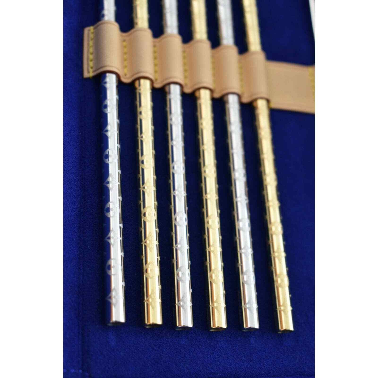 Louis Vuitton Louis Vuitton Silver Drinking Straws And Pouch Brown Case Size ONE SIZE - 11 Thumbnail