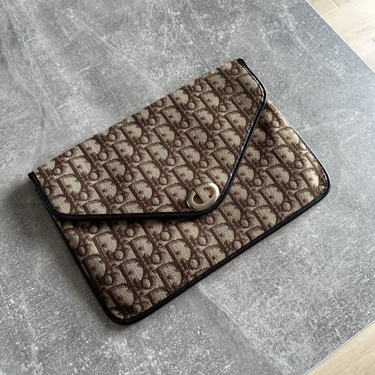 Christian Dior Monsieur Vintage Christian Dior Clutch 80’s Brown Monogram Leather Size ONE SIZE - 2 Thumbnail