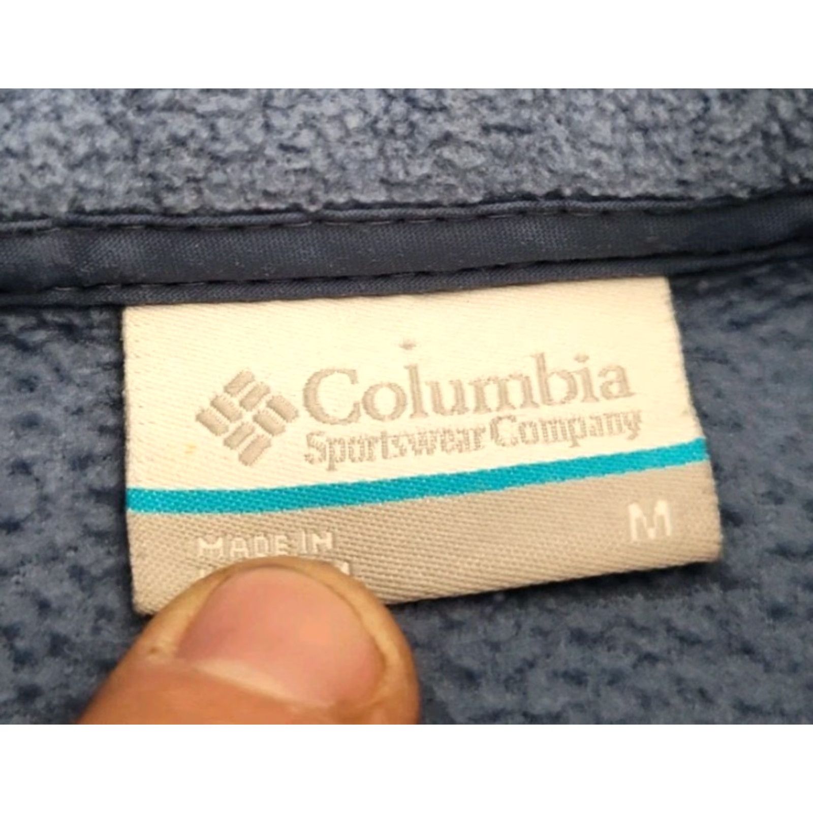 Vintage Columbia Women’s Fleece Pullover Jacket Medium Blue 1/4 Snap Button Pockets EUC Size M / US 6-8 / IT 42-44 - 7 Thumbnail