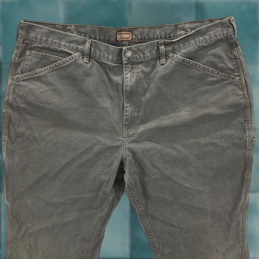 Vintage Schmidt Workwear Mens Size 46x30 Gray Denim Carpenter Jeans High Rise Bootcut Shirt/Jeans (Regular) Mens Size US 30 / EU 46 - 1 Thumbnail