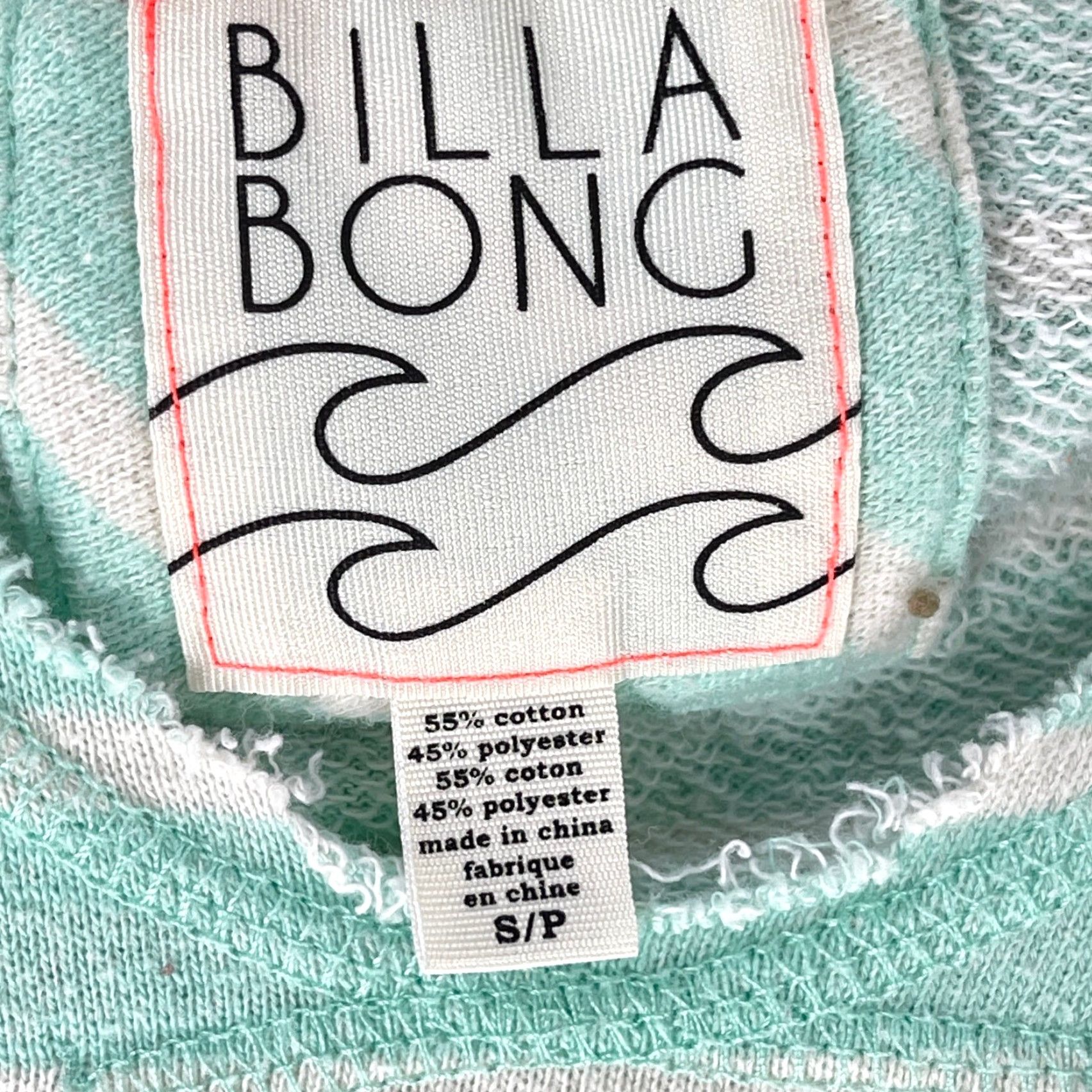 Billabong VINTAGE Billabong Hoodie Striped Green White S Womens Pullover Cotton Polyester Modern Coastal Surf Casual 40 in Chest Girls mens Size S / US 4 / IT 40 - 4 Thumbnail