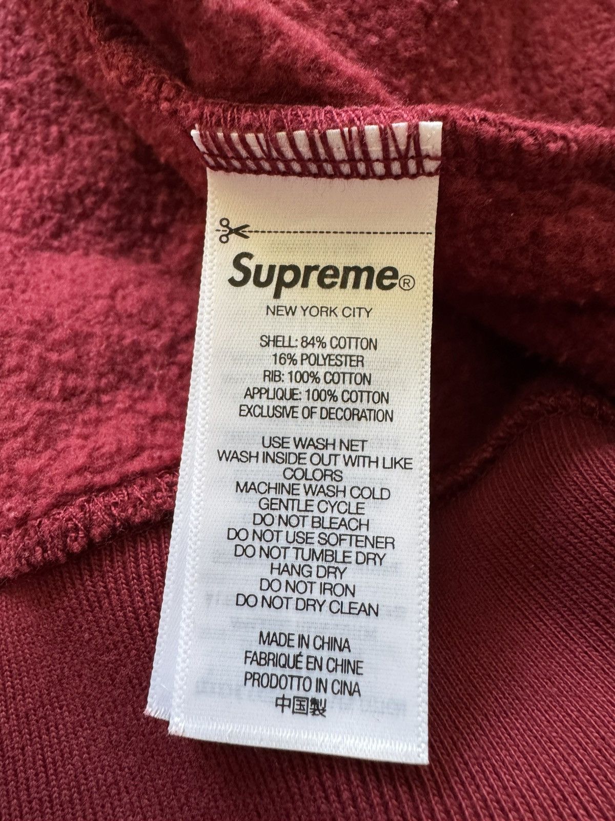 Supreme Warriors Appliqué Zip Up Hooded Sweatshirt Cardinal Red Size US L / EU 52-54 / 3 - 17 Thumbnail