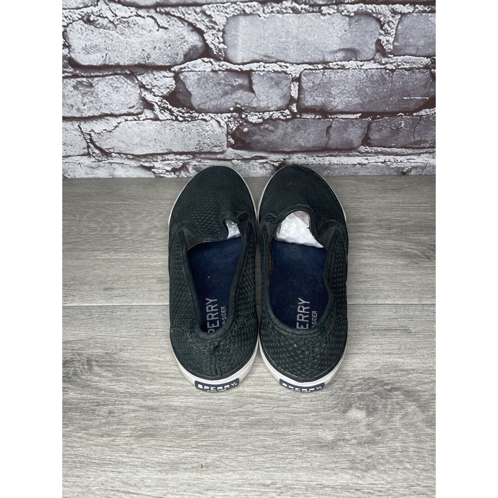 Sperry Sperry Seaside Perforated Black Suede Leather Slip On Shoes Size US 8.5 / IT 38.5 - 5 Thumbnail