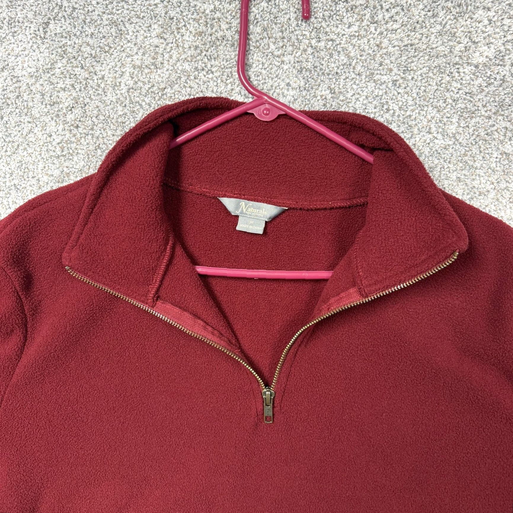 Vintage Natural Reflections Fleece Half Zip Pullover Top Womens M Red Wine Mock Neck Shirt Long Sleeve Casual 1/2 Zip Mens Womens Girls Boys Size M / US 6-8 / IT 42-44 - 5 Thumbnail