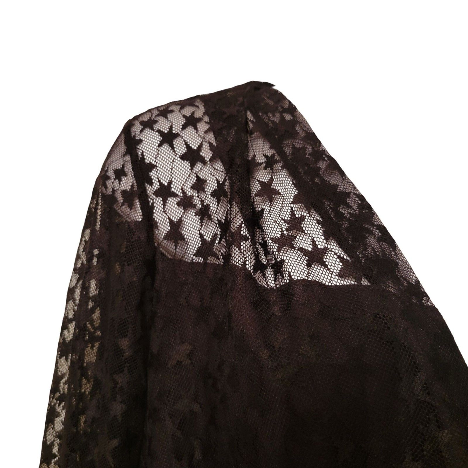 Amanda Uprichard Amanda Uprichard M YURI Black Star Motif Bodysuit Sheer Lace Size M / US 6-8 / IT 42-44 - 3 Thumbnail