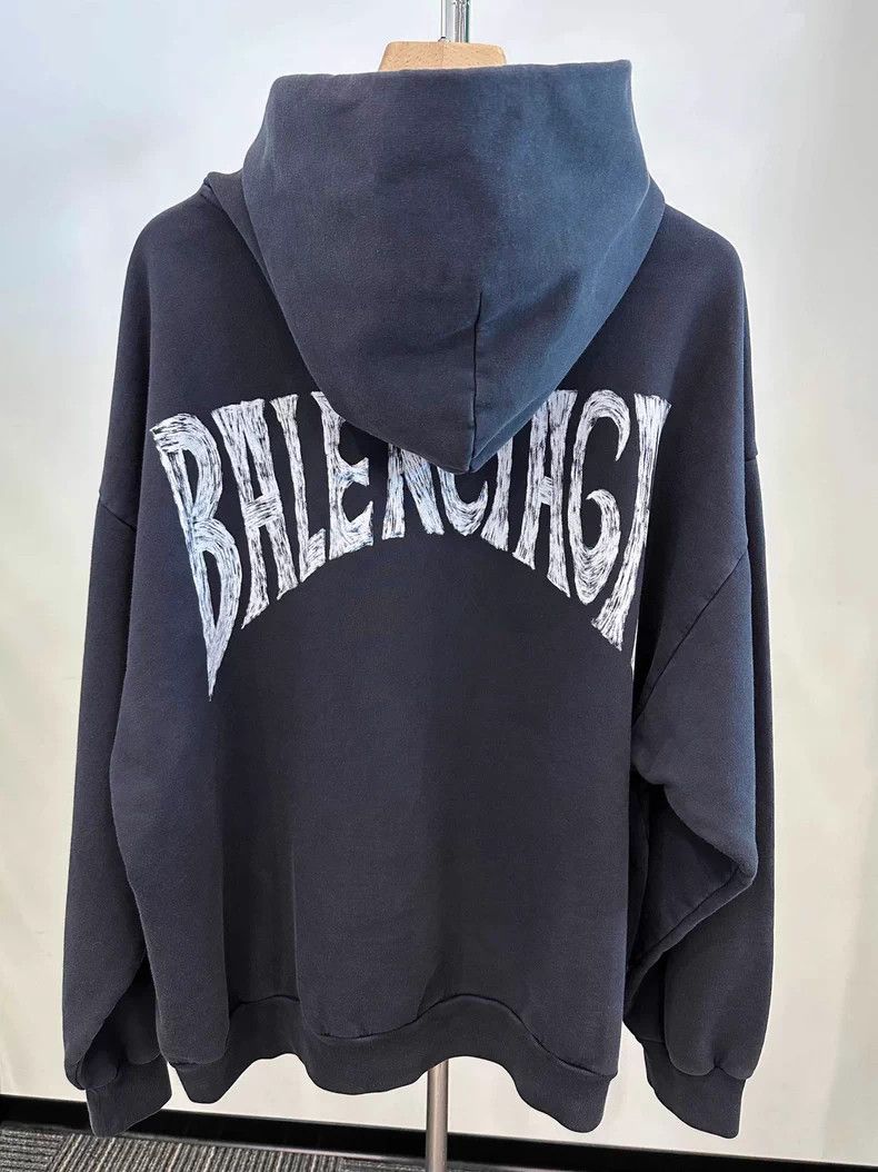 Balenciaga Balenciaga Letter Printed Casual Hooded Long Sleeve Sweats Size US M / EU 48-50 / 2 - 2 Thumbnail