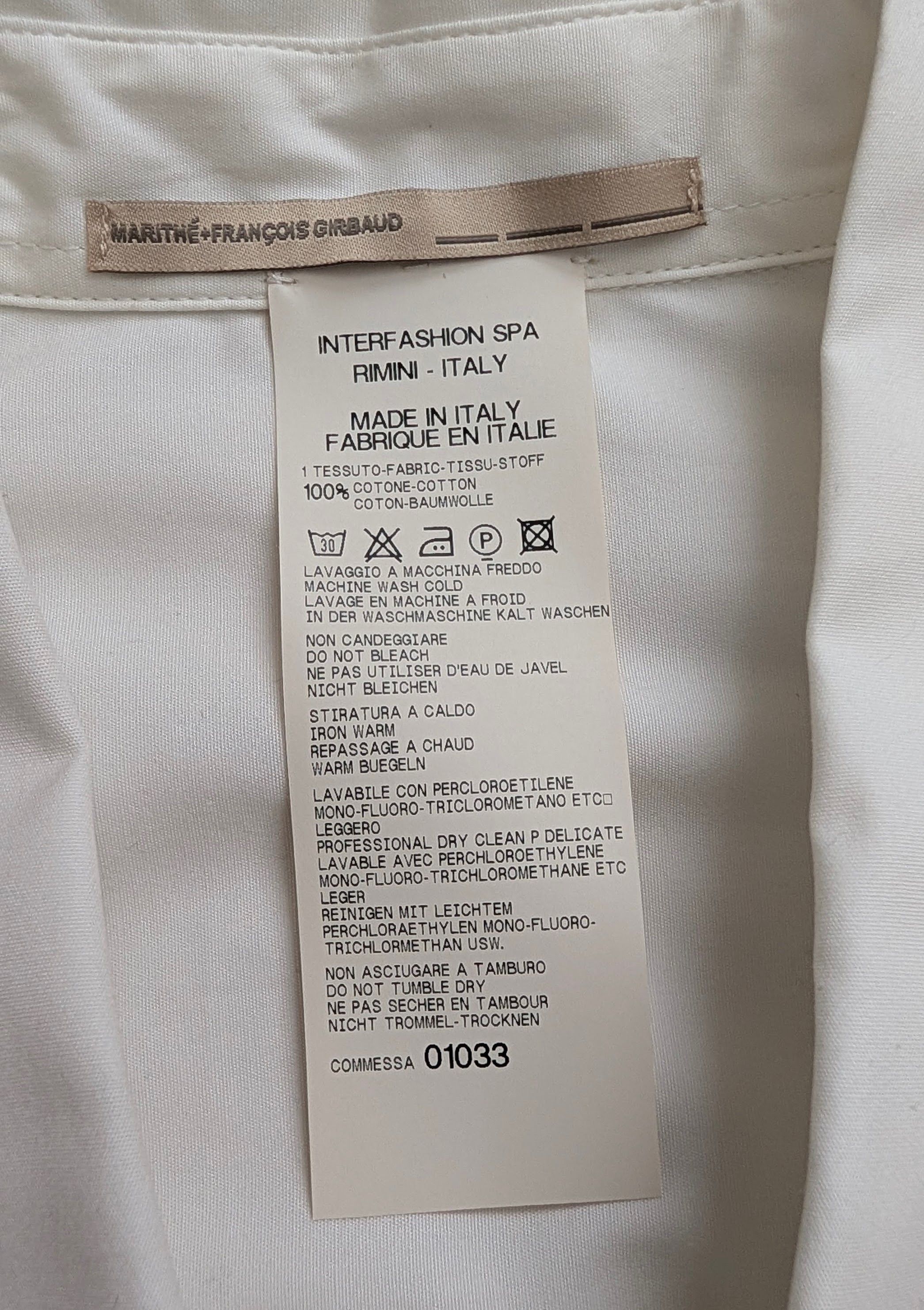 Marithe + Francois Girbaud Marithe Francois Girbaud Womens White Button Shirt W/Chain Size XL / US 12-14 / IT 48-50 - 8 Thumbnail