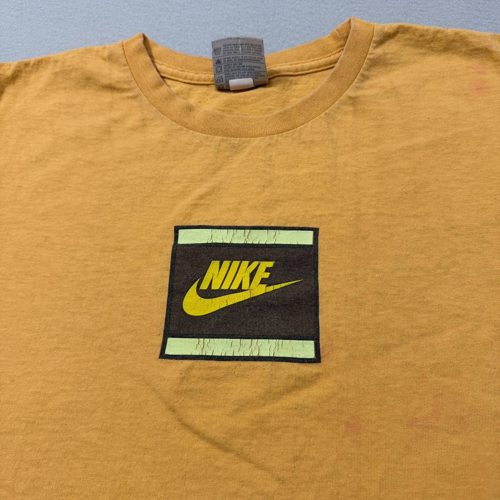 Nike Vintage Nike Swoosh Shirt Men's Large Boxy Yellow y2k Logo Size US L / EU 52-54 / 3 - 3 Thumbnail