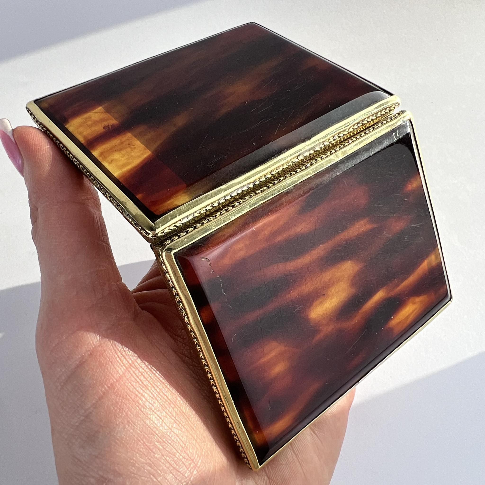 Antique Art Deco Makeup Cosmetic Case Powder Box Mirror