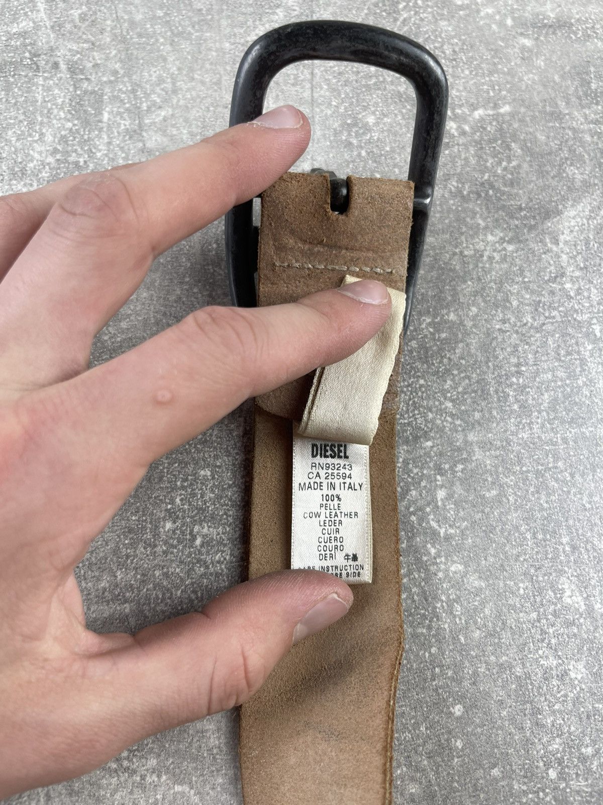 Diesel × Vintage Diesel Italy Y2K Brown Leather Belt with Black Buckle Logo Size ONE SIZE - 6 Thumbnail