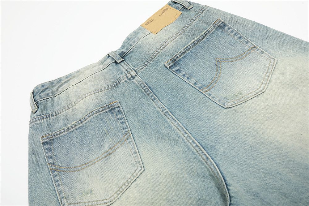 Japanese Brand × Jean Men's loose street vintage distressed washed denim shorts Size US 32 / EU 48 - 6 Thumbnail