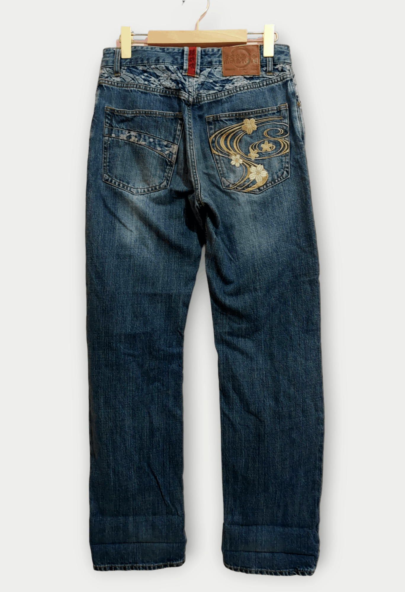 Image of Seditionaries x Vintage Karakuri Tamashi Sukujan Jeans in Blue Denim, Men's (Size 30)