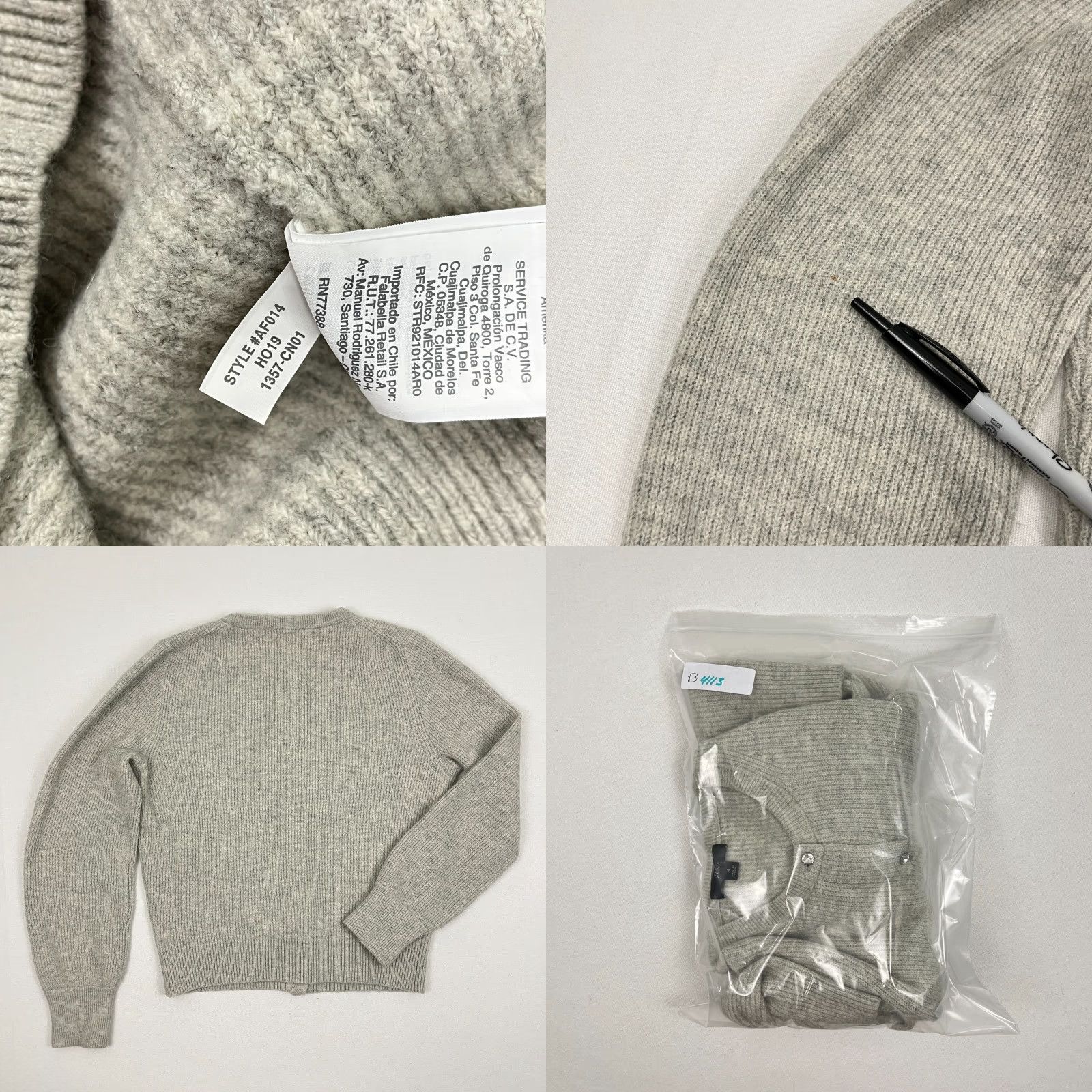 J.Crew J Crew Cardigan Womens Medium Gray Merino Wool Alpaca Ribbed Jeweled Button Prep Size M / US 6-8 / IT 42-44 - 8 Thumbnail
