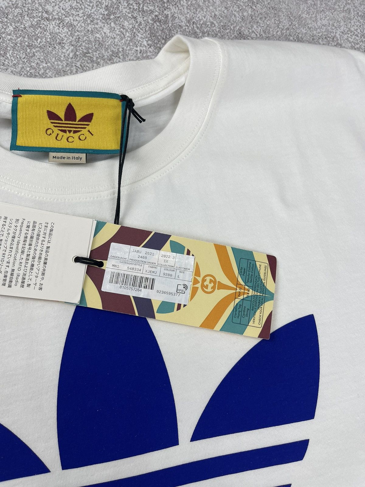 Adidas × Gucci Gucci x Adidas Cotton Jersey T-Shirt White Size US L / EU 52-54 / 3 - 8 Thumbnail