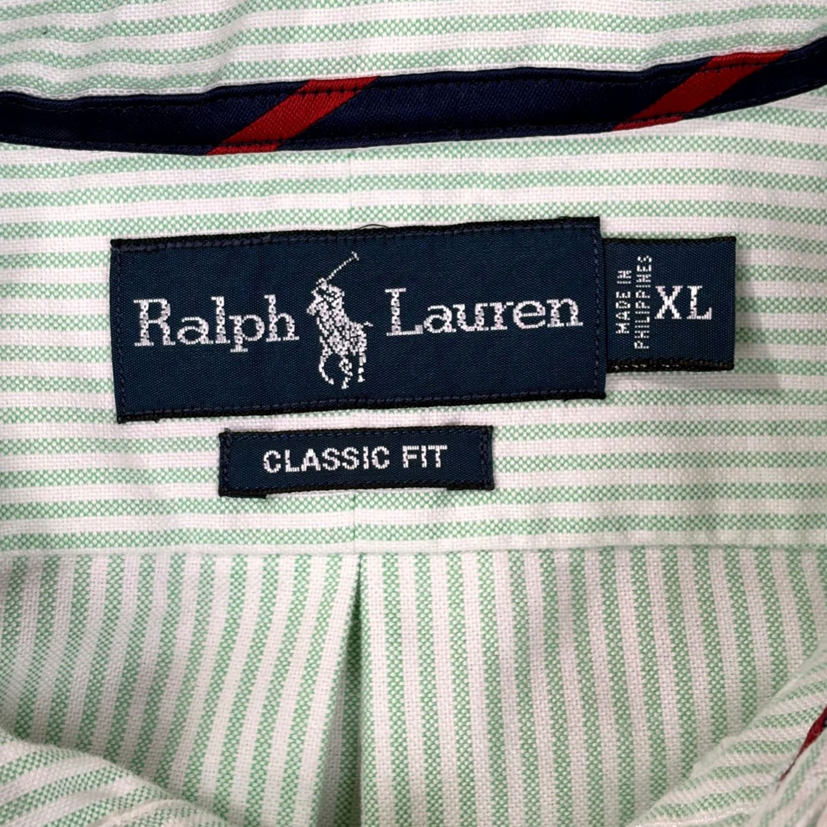Ralph Lauren Ralph Lauren Mens XL Classic Fit Button Down Shirt Green White Stripe Cotton Size US XL / EU 56 / 4 - 3 Thumbnail