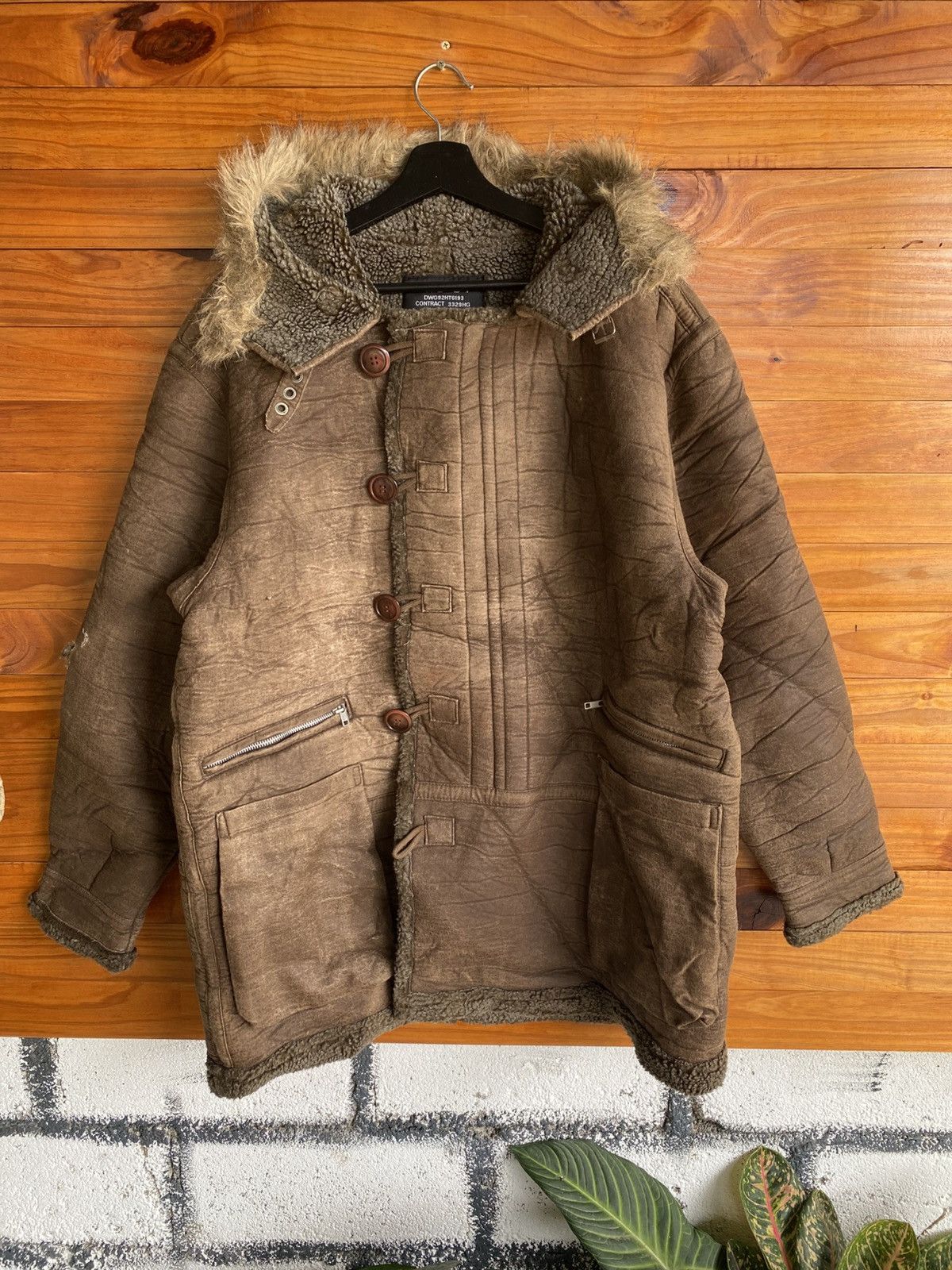 Japanese Brand Houston Type B-7 Shearling Faux Sheepskin Parka Fur Hood Size US M / EU 48-50 / 2 - 10 Thumbnail