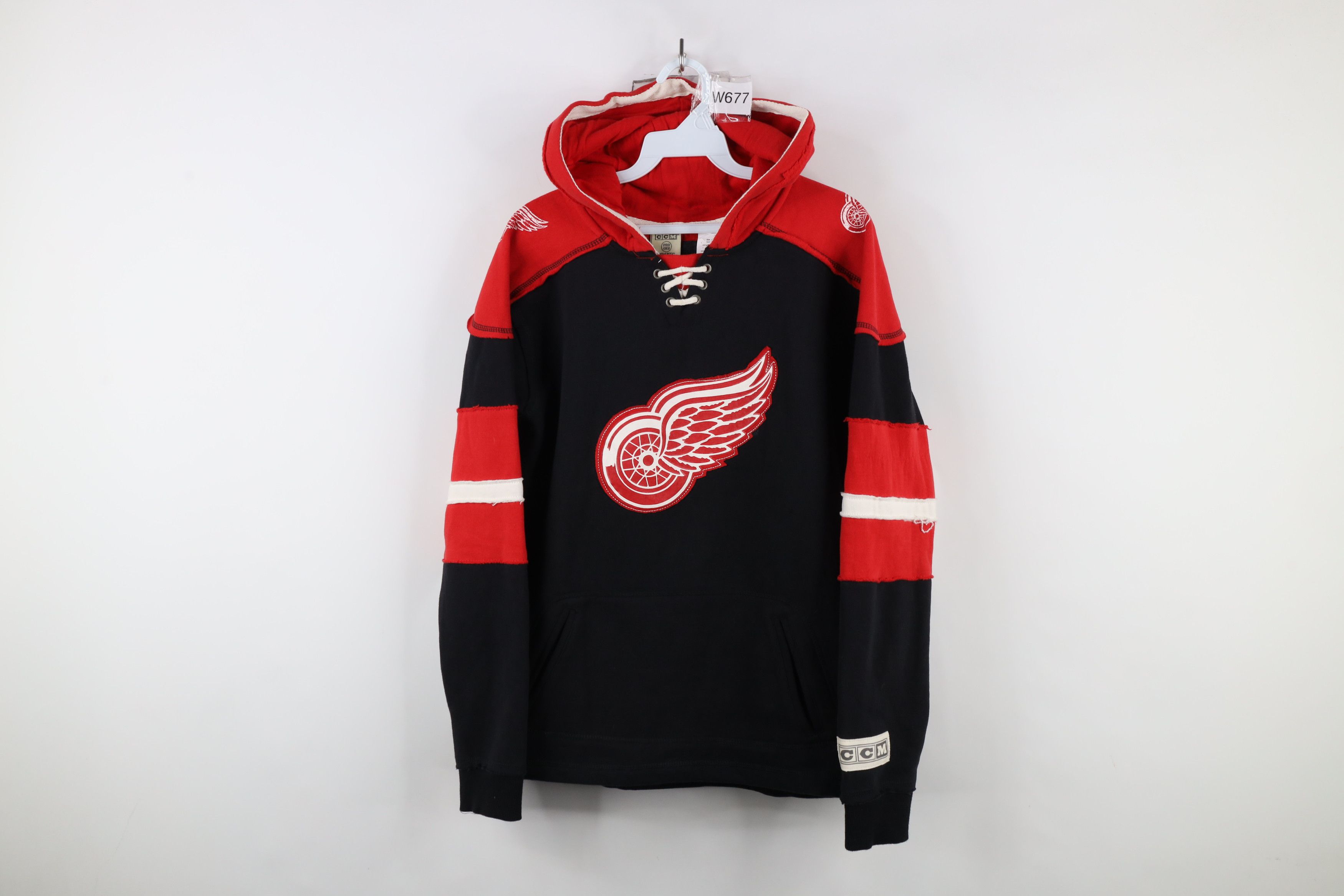 Vintage Vintage CCM Hockey Red Wings Hockey Jersey Hoodie Sweatshirt Size L / US 10 / IT 46 - 1 Thumbnail