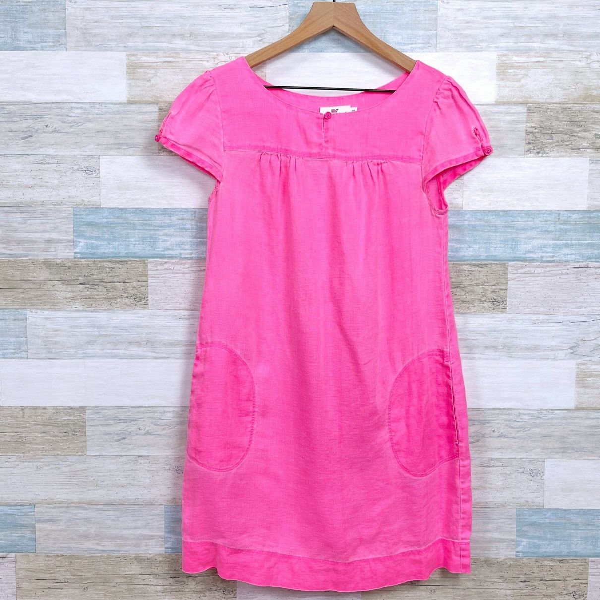 Vineyard Vines Vineyard Vines Linen Side Pocket Shift Dress Pink Womens XS Size XS / US 0-2 / IT 36-38 - 1 Thumbnail
