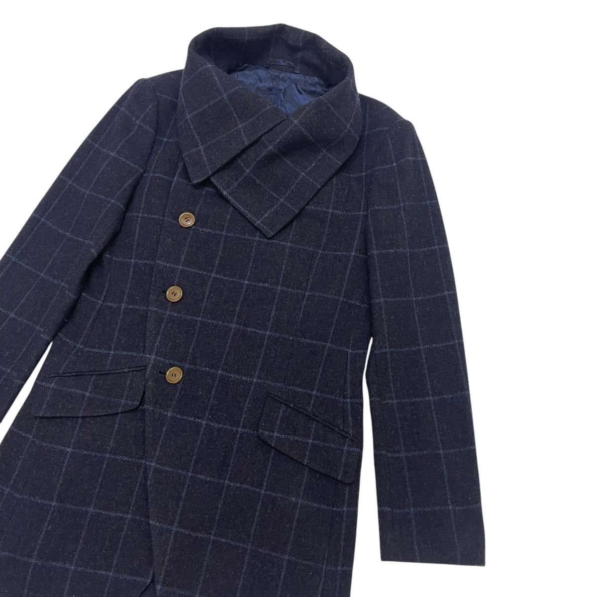 Vivienne Westwood 🔥Vivienne Westwood Man Plaids Mint Collar Wool Coat Size US S / EU 44-46 / 1 - 5 Thumbnail