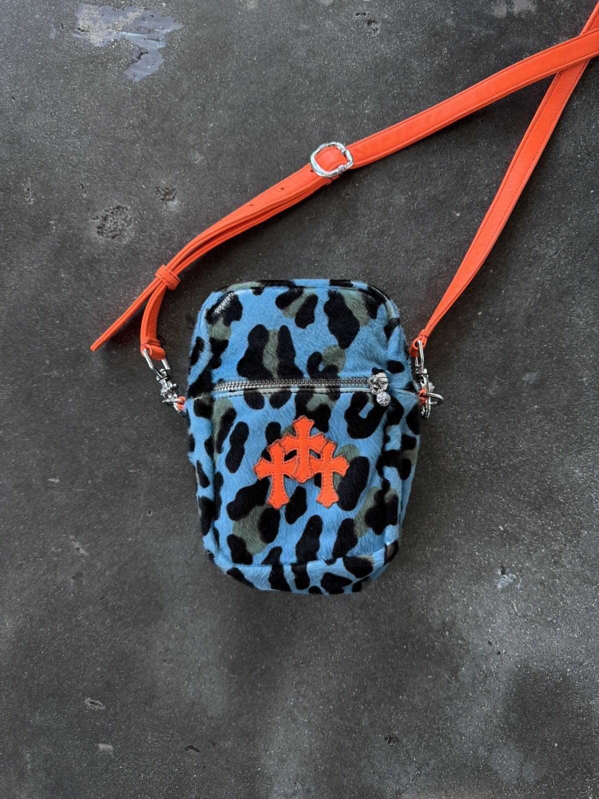 Chrome Hearts St. Barth Exclusive Blue Cheetah Taka bag