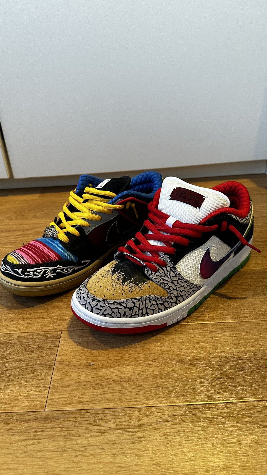 image of Nike ‘What The Paul’ Dunk Lows Shoes in Rainbow, Men's (Size 10.5)
