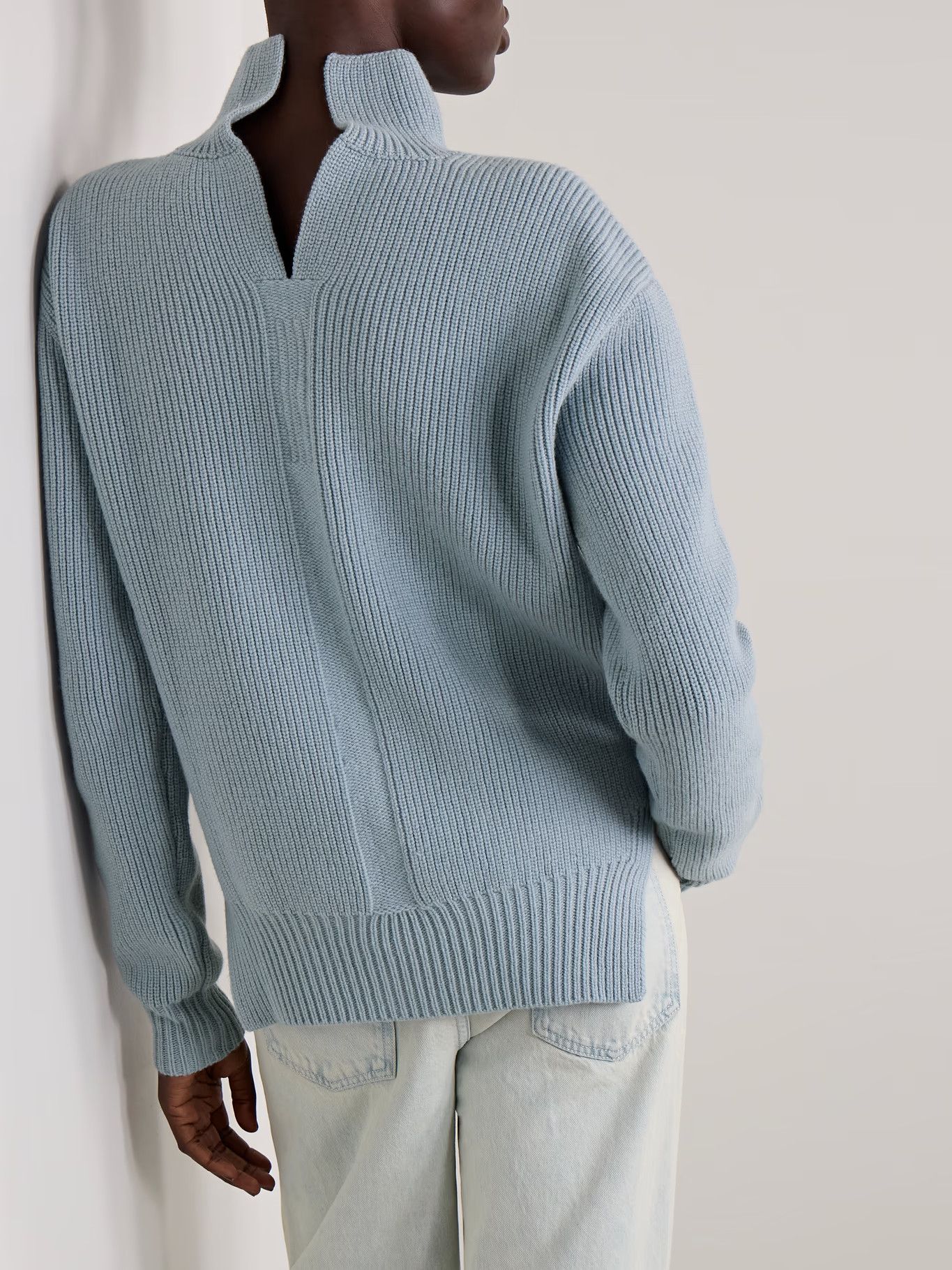 Rick Owens o1y0126 Turtleneck Sweater in Light Blue Size S / US 4 / IT 40 - 4 Thumbnail