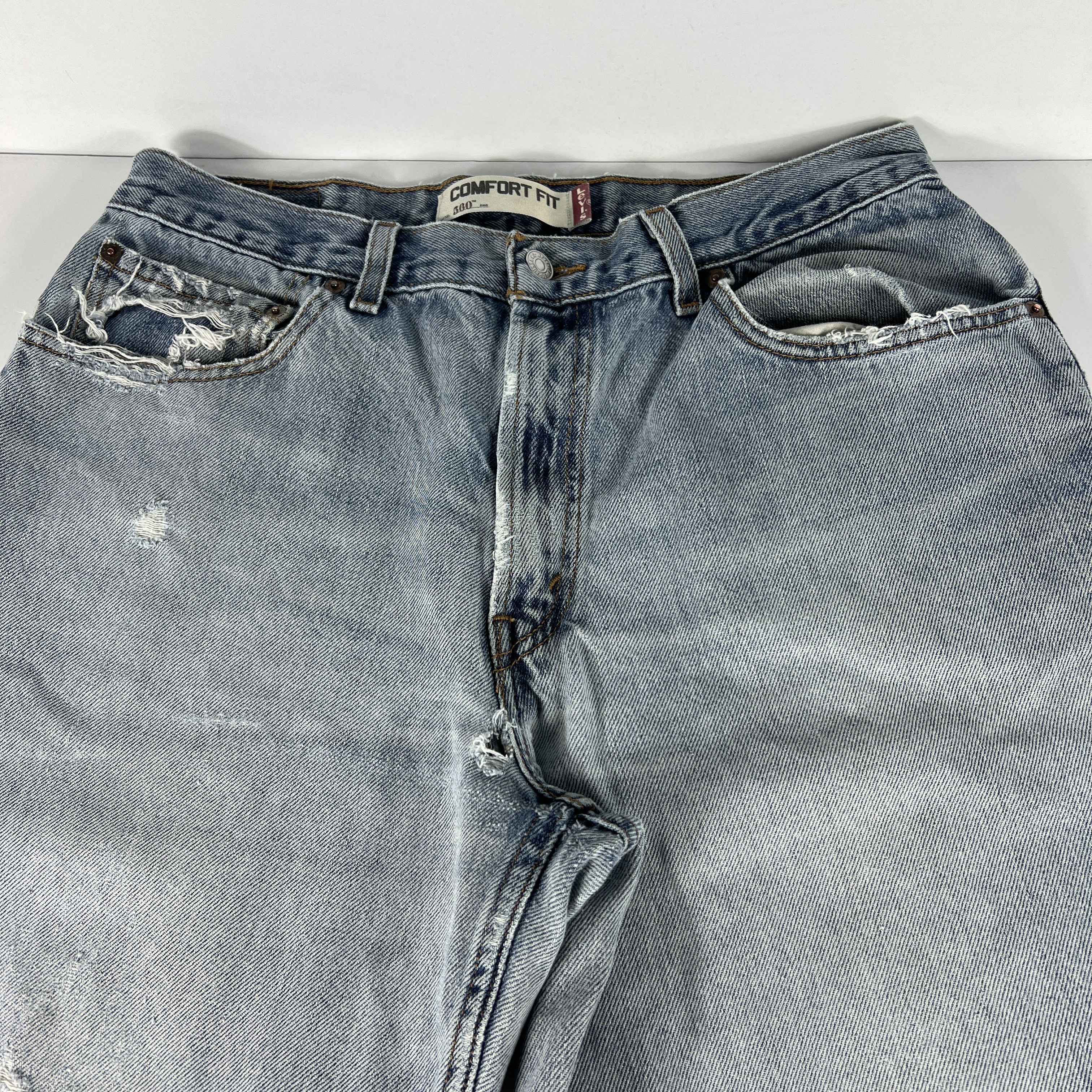 Levi's × Vintage Y2K Levi's Jeans 560 Loose Taper Blue Grunge Denim Size US 33 - 6 Thumbnail