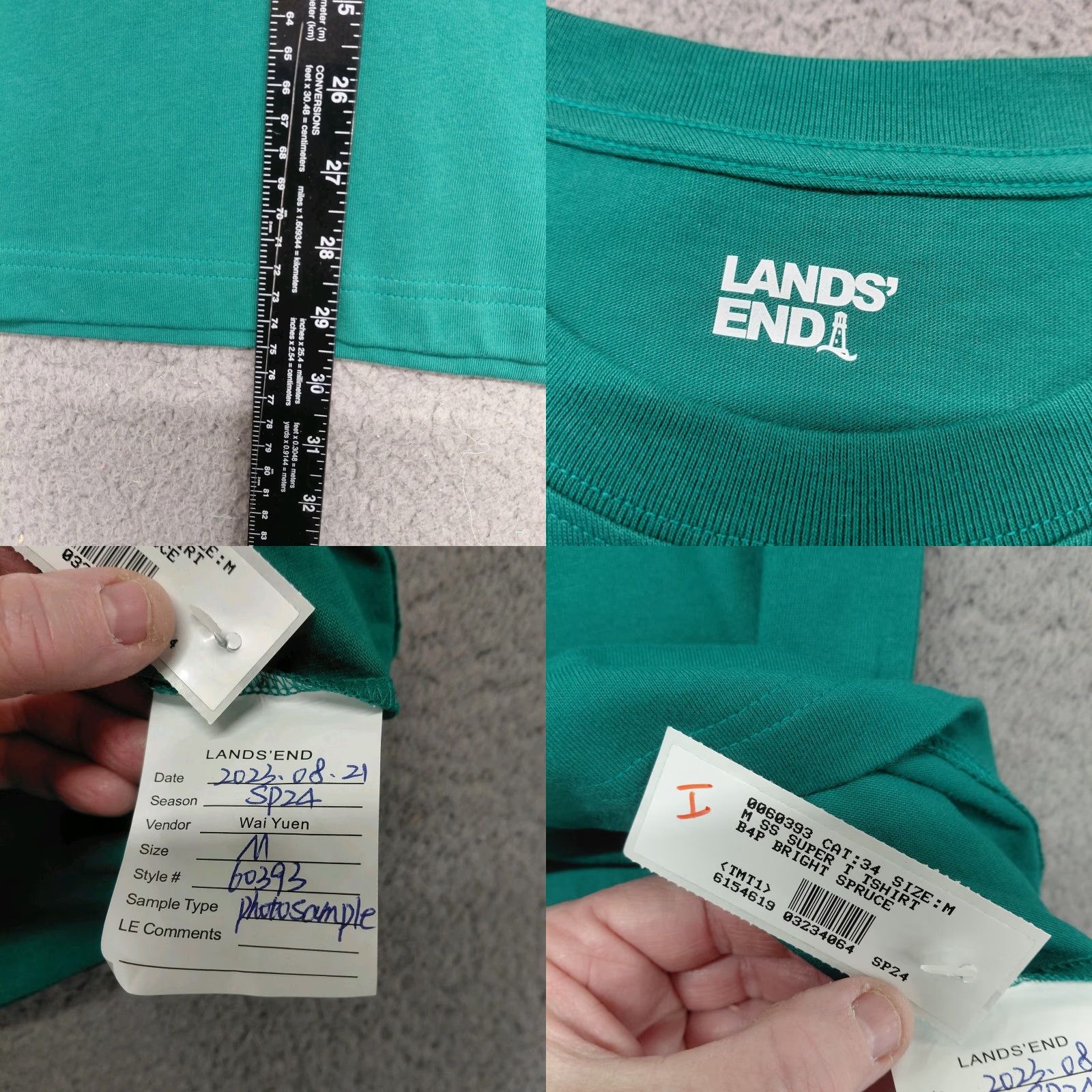 Vintage LAND'S END T-Shirt Men Size Medium Bright Spruce Made In USA Short Sleeves New Size US M / EU 48-50 / 2 - 8 Thumbnail