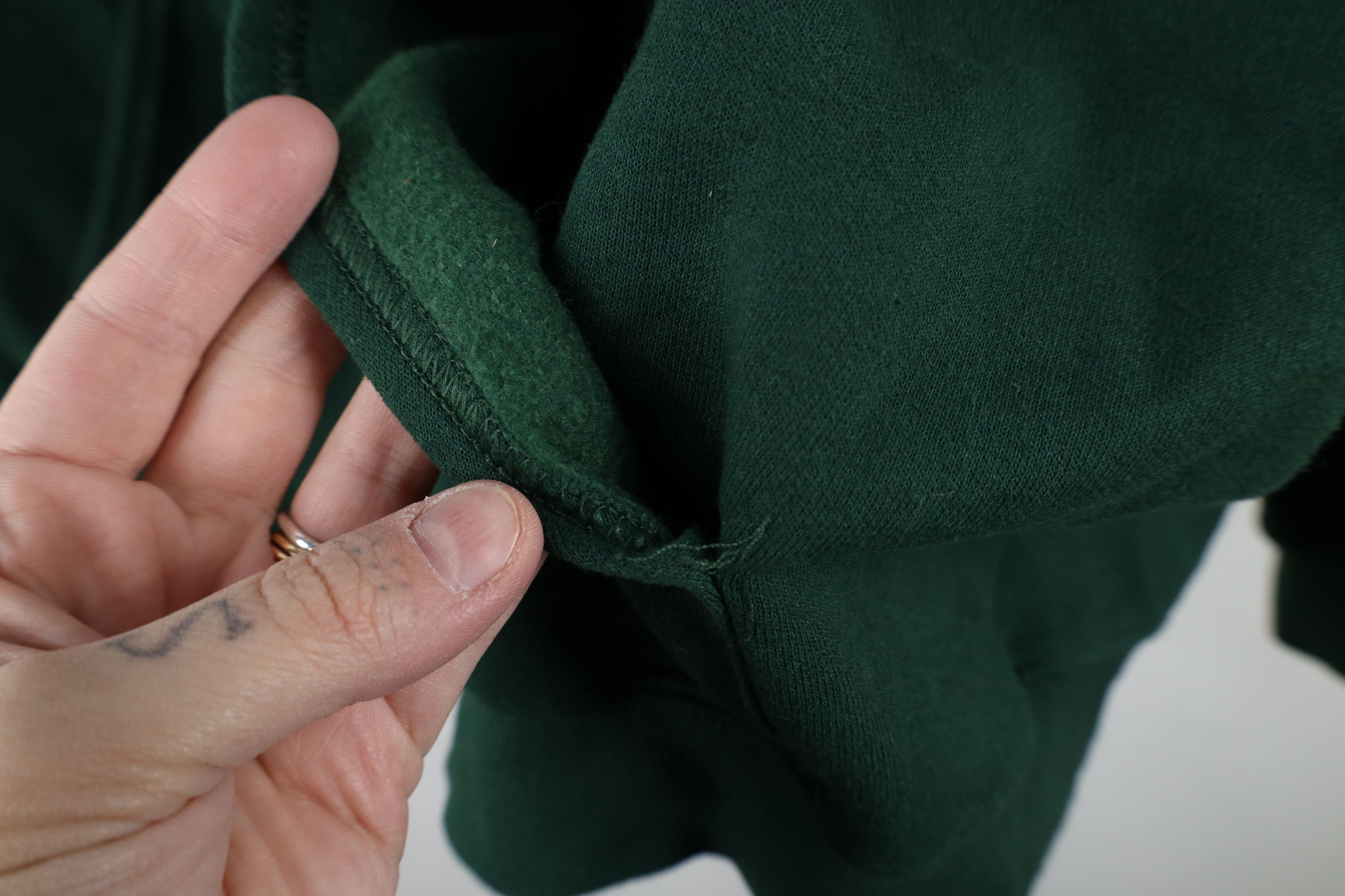 Vintage Vintage 90s Streetwear Blank Hoodie Sweatshirt Hunter Green Size US XL / EU 56 / 4 - 7 Thumbnail