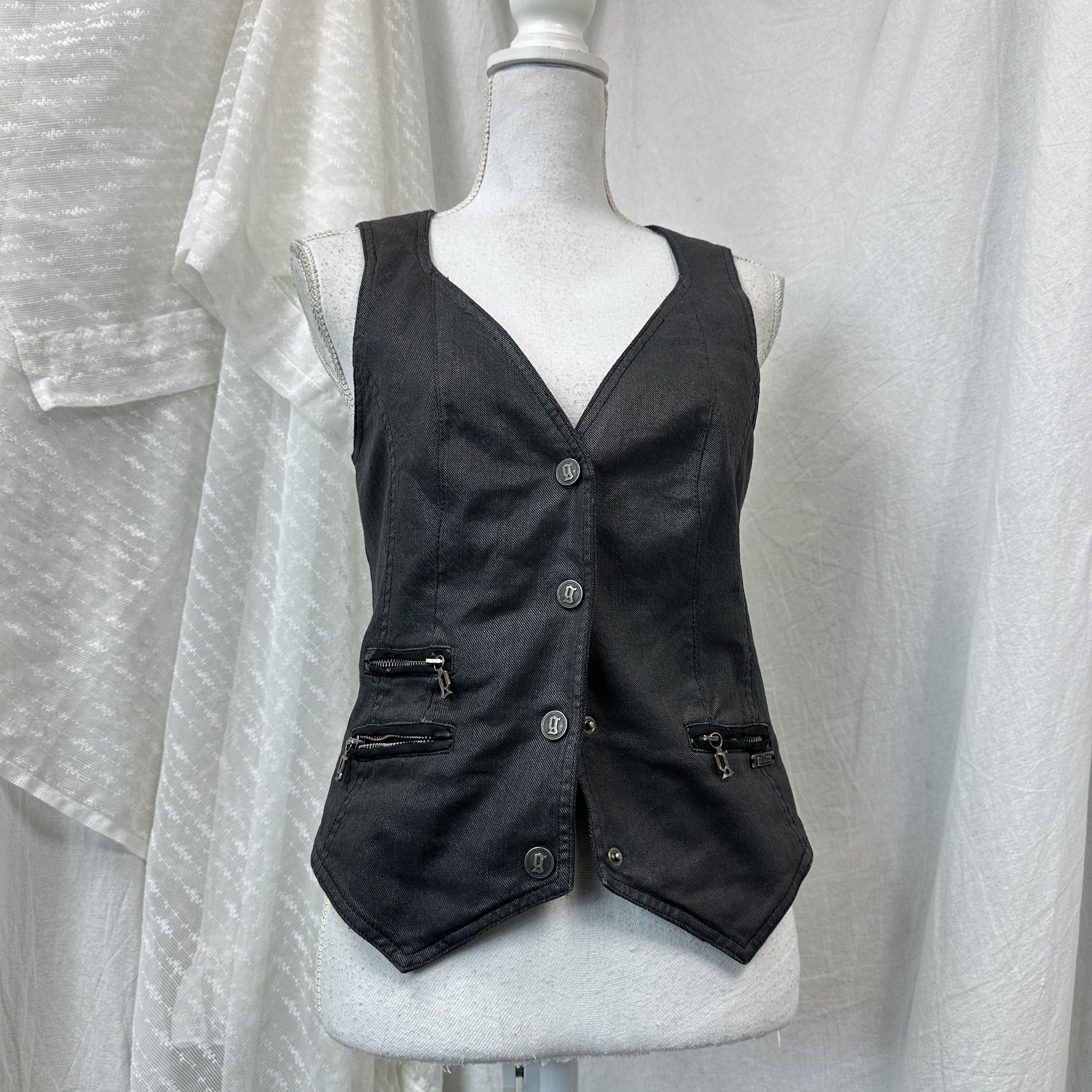 John Galliano Vintage Button Up John Galliano Waxed Vest/Corset Y2K Size S / US 4 / IT 40 - 5 Thumbnail
