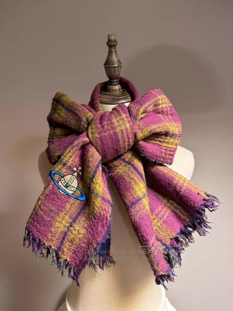 Vivienne Westwood Vivienne Westwood Pink and Purple Plaid Large Square Scarf Size ONE SIZE - 1 Thumbnail