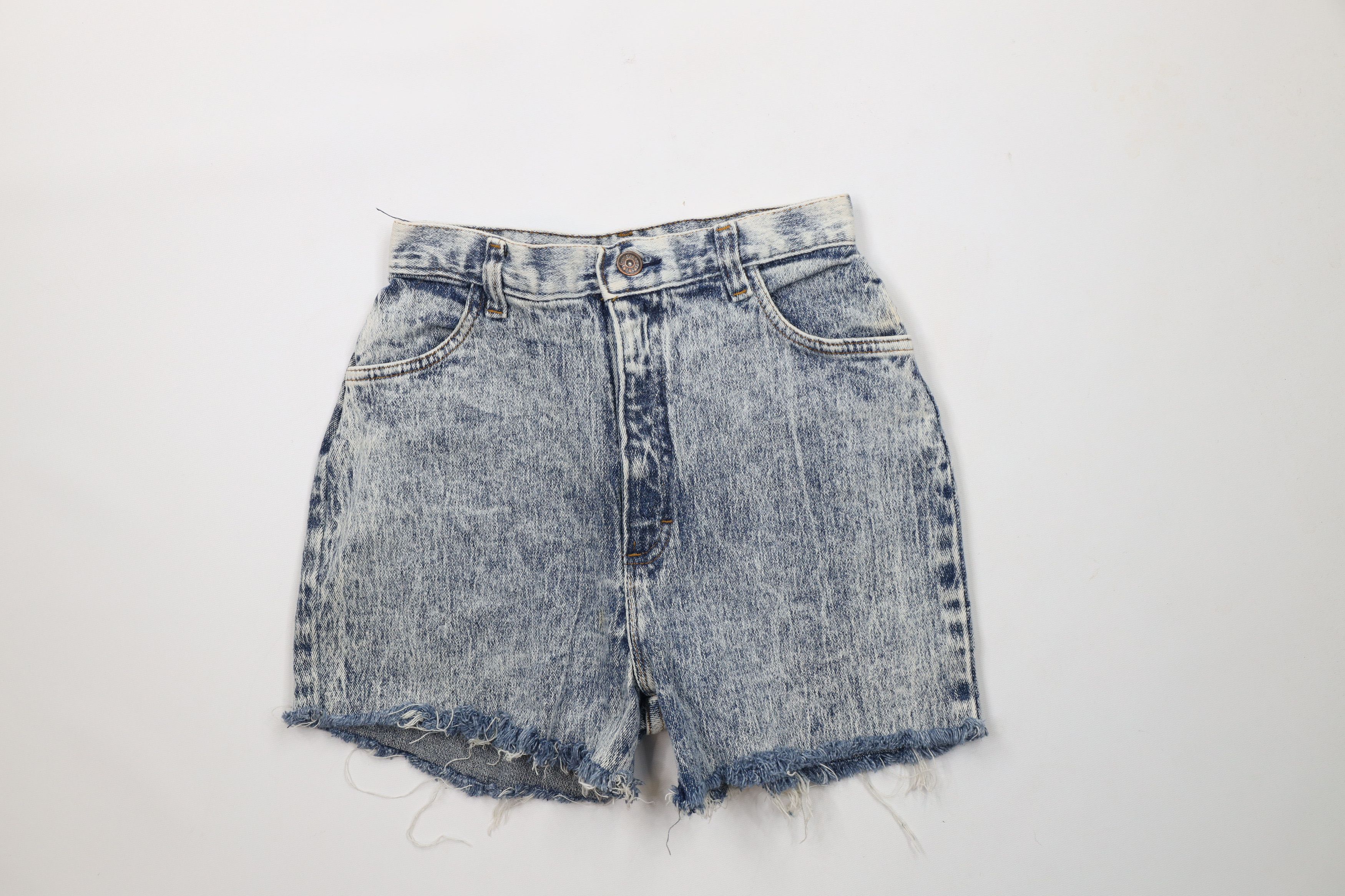Vintage Vintage 90s Streetwear Acid Wash Cut Off Denim Jean Shorts Size 28" / US 6 / IT 42 - 1 Thumbnail
