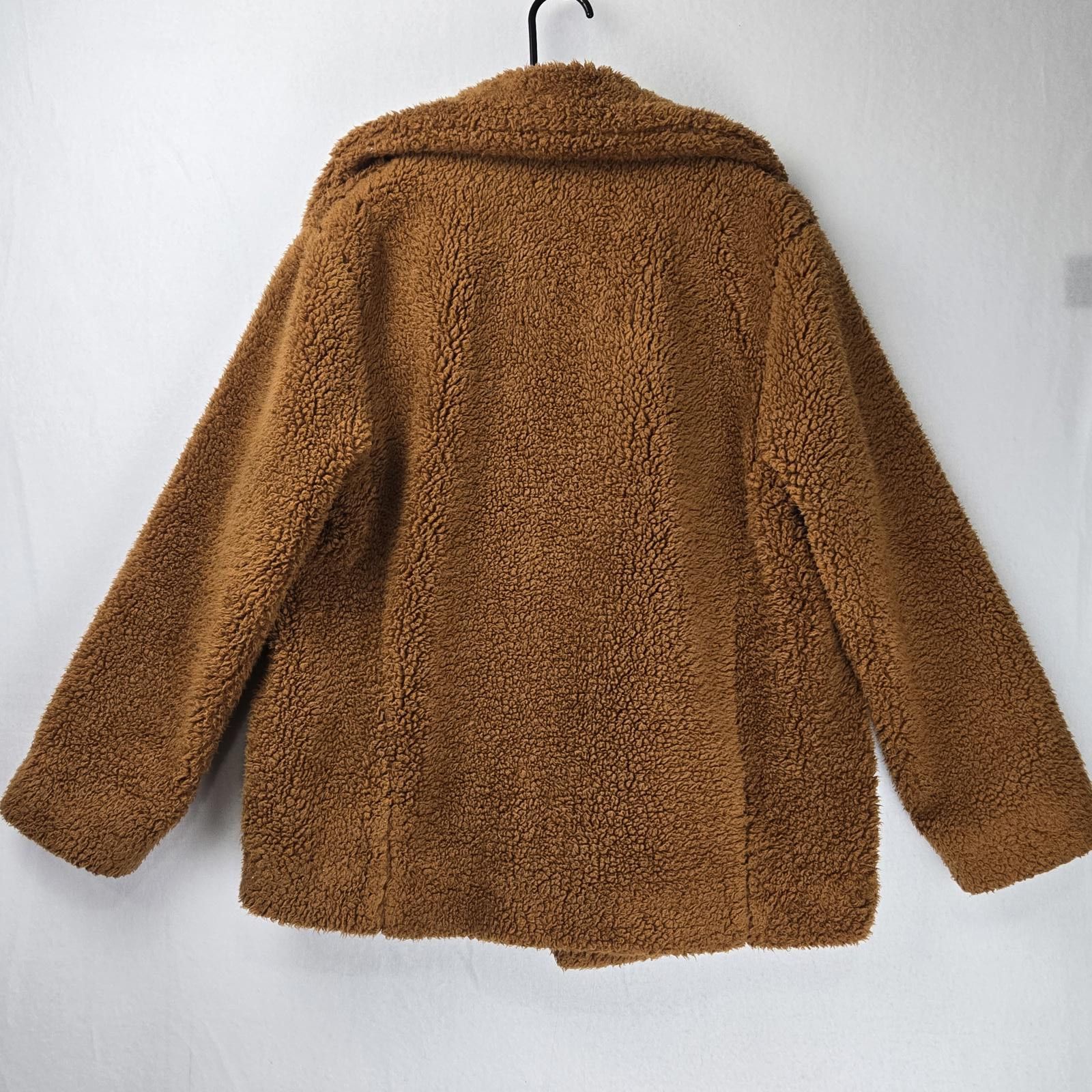 Free People Free People Brown Double-Breasted Sherpa Womens Coat Size XS Size XS / US 0-2 / IT 36-38 - 2 Thumbnail