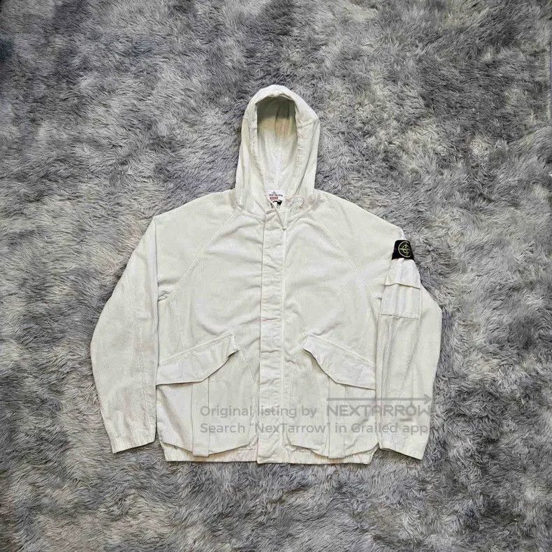 Stone Island Stone Island Velvet Hooded Jacket, White, L Size Size US L / EU 52-54 / 3 - 1 Thumbnail