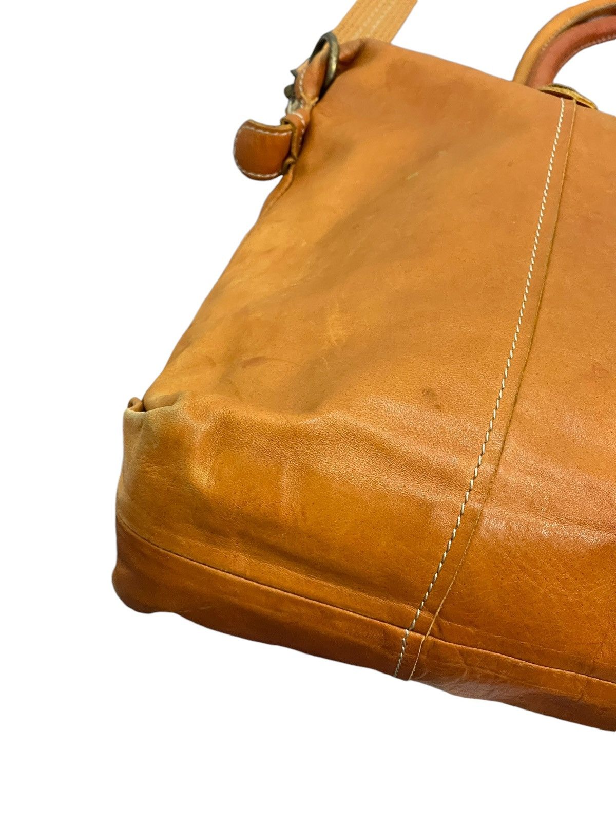 Japanese Brand Full Leather Patina Cuir Jovier Cube Tote Shoulder Bag 1🟩1 Size ONE SIZE - 14 Thumbnail