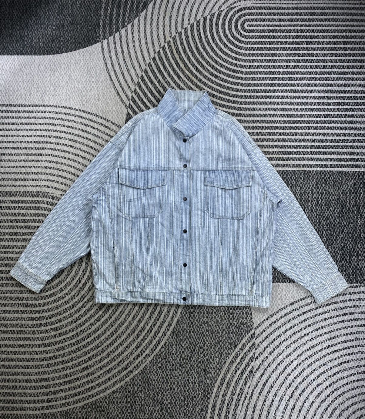 Preach Vtg Preach Striped Fullbutton Denim Jacket Size US XXL / EU 58 / 5 - 5 Thumbnail