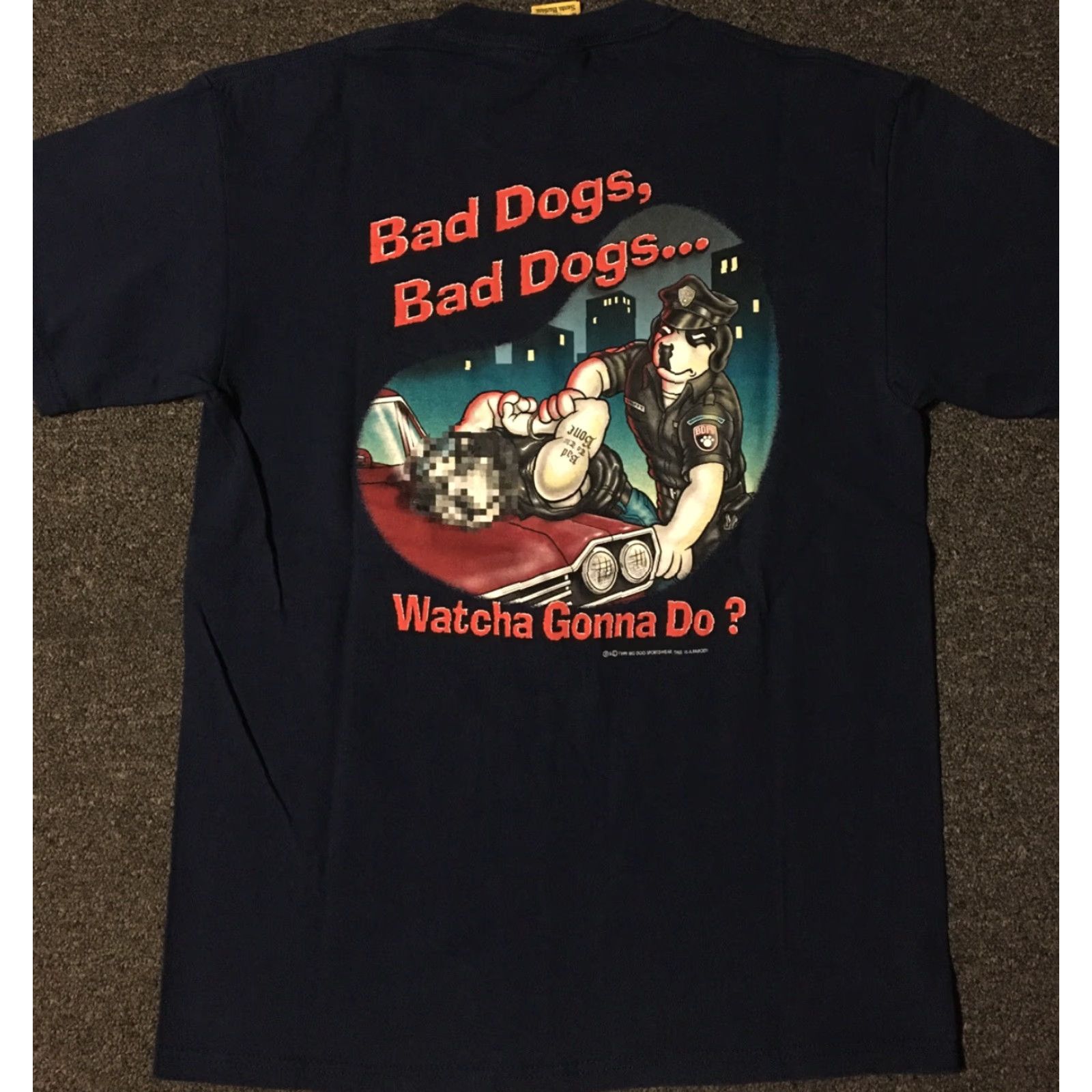 Big Dogs VINTAGE Big Dogs COPS TV Show Parody Shirt M Navy Blue 90s Grunge Humor Funny Dogs Size US M / EU 48-50 / 2 - 2 Thumbnail