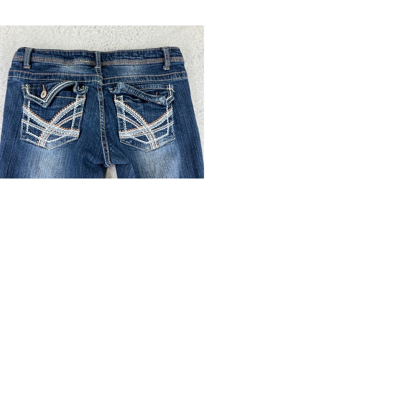 Vintage Rue21 Jeans Womens Bootcut Denim 27x31 Blue Cotton Blend Embroidered 5-Pocket Zip US Regular 27 in Womens Jeans Size 25" / US 0 / IT 36 - 10 Thumbnail