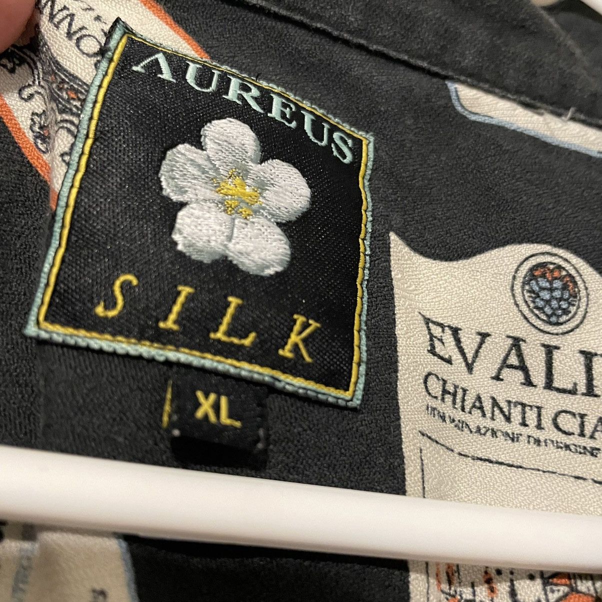 Vintage Aureus Silk Grey Short Sleeve Button Down Shirt Wine Label Size US XL / EU 56 / 4 - 2 Thumbnail