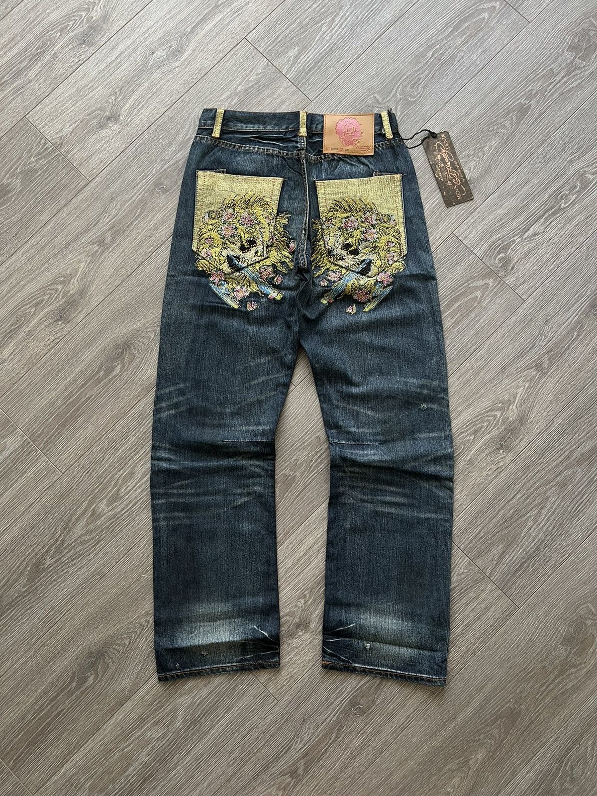 image of Ed Hardy Jeans By Christian Audigier Pants Baggy in Denim, Men's (Size 30)
