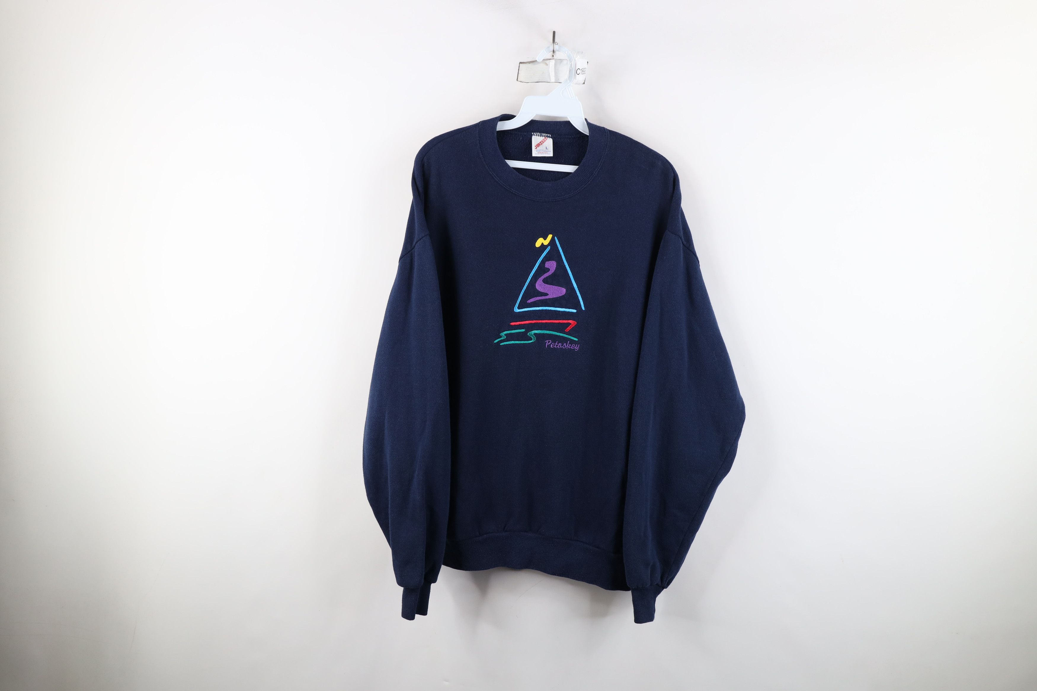 Vintage Vintage 90s Streetwear Petoskey Sailing Sweatshirt USA Size L / US 10 / IT 46 - 1 Thumbnail