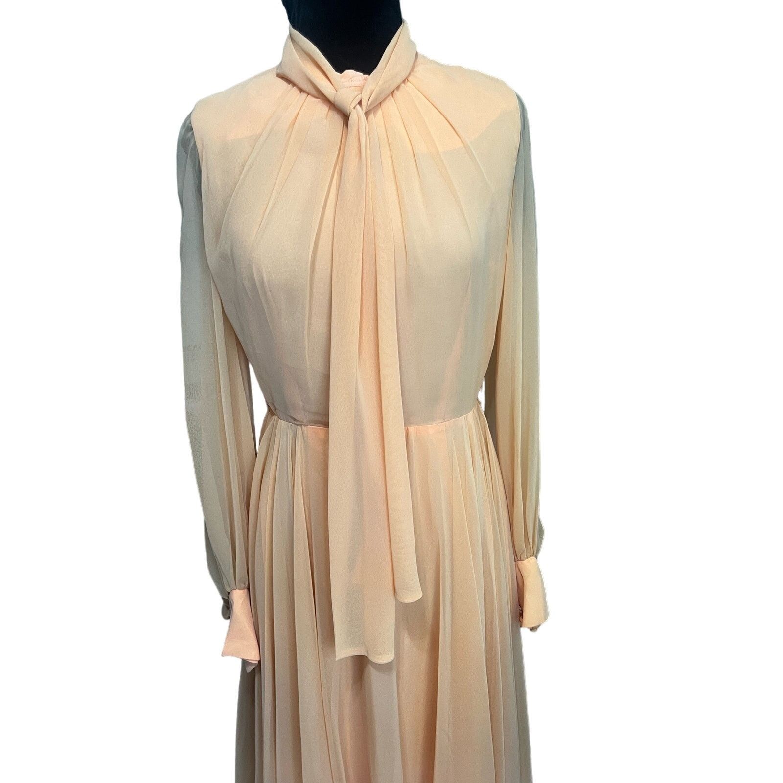 Vintage Vintage 60s Orange Formal Maxi Party Dress Bow Small Medium Size S / US 4 / IT 40 - 5 Thumbnail