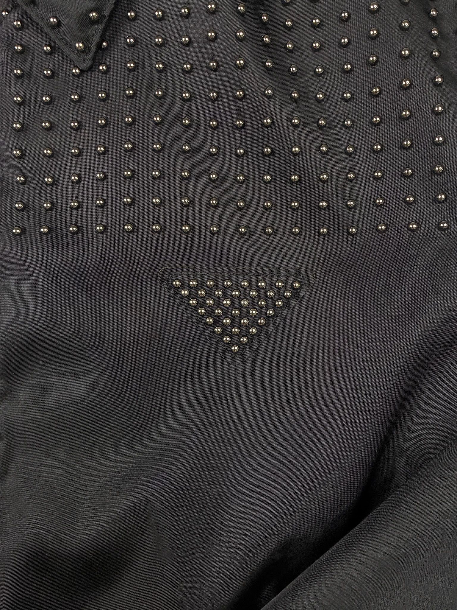 Prada PRADA STUDDED RE-NYLON BLOUSON JACKET Size US M / EU 48-50 / 2 - 2 Thumbnail