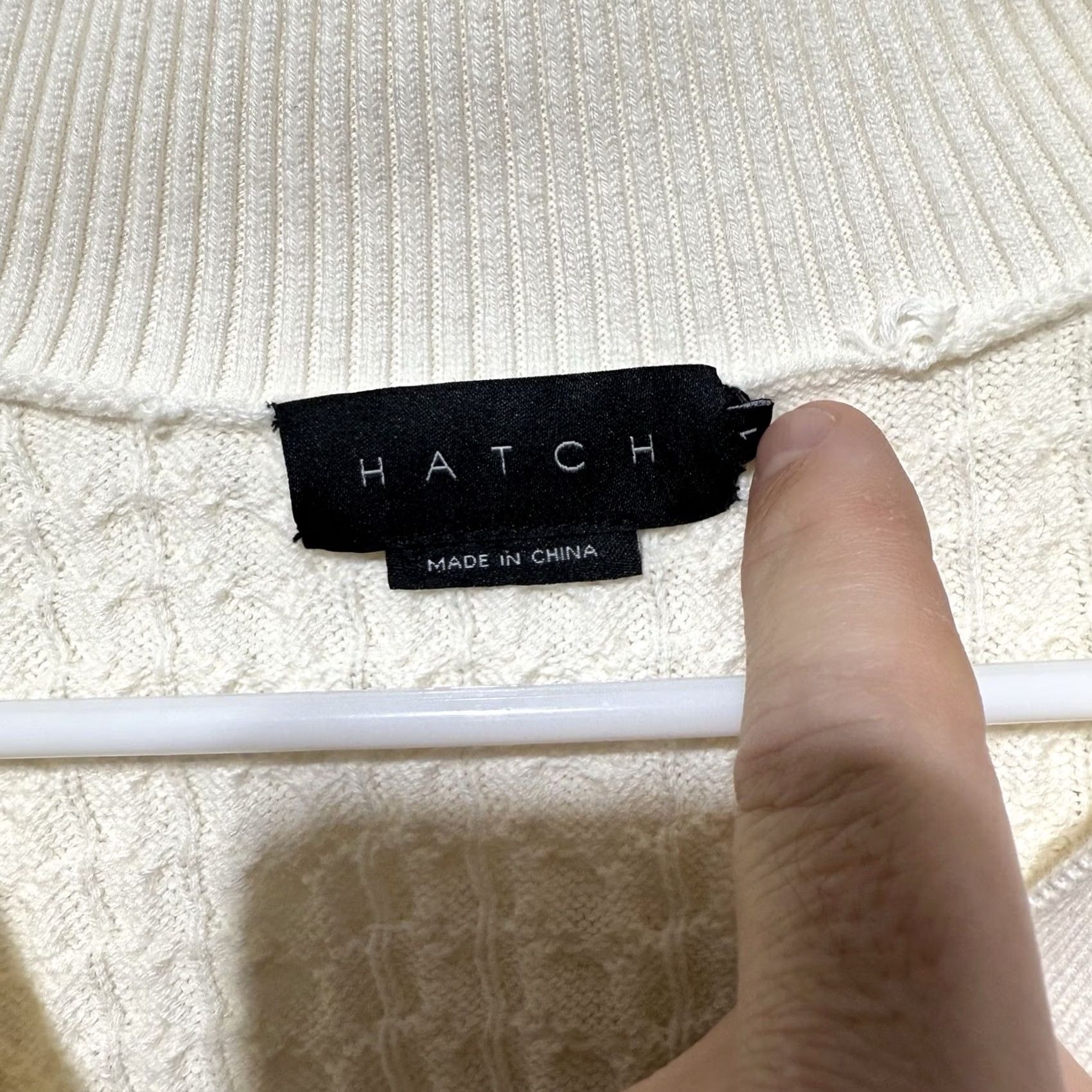 Vintage Hatch Sweater Pullover Knit Ivory S Maternity Womens Cable-Knit V-Neck Long Sleeve All Seasons City Classic Designer Preppy Size S / US 4 / IT 40 - 4 Thumbnail