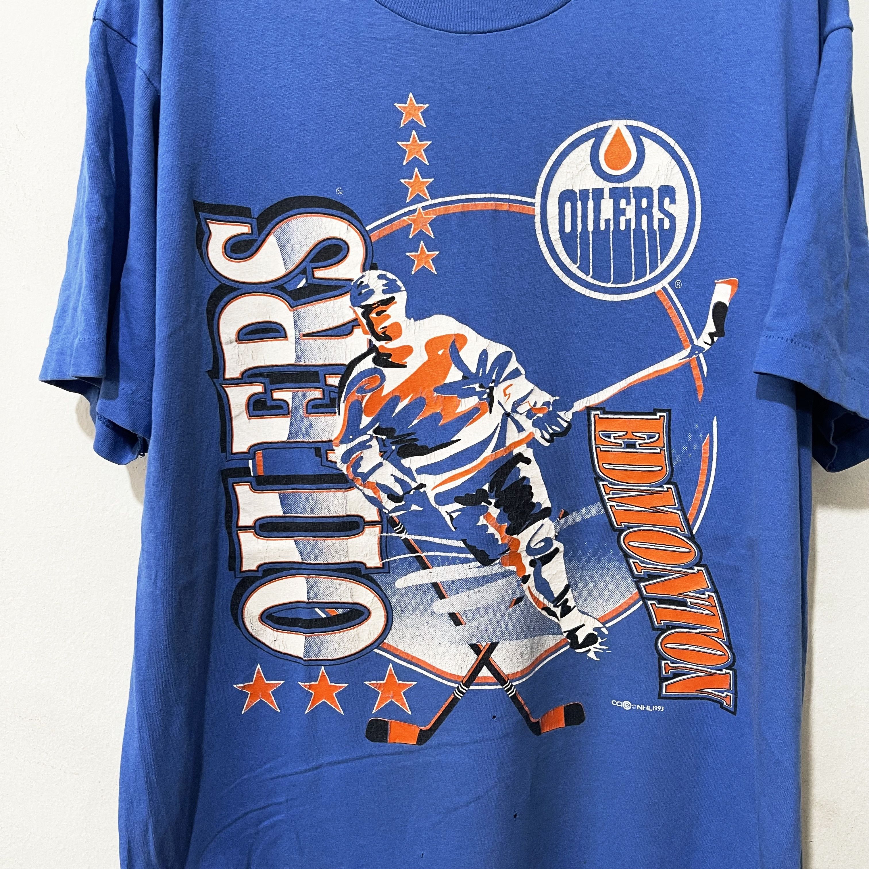 NHL Vintage 90s Edmonton Oilers T-Shirt Size US L / EU 52-54 / 3 - 2 Thumbnail