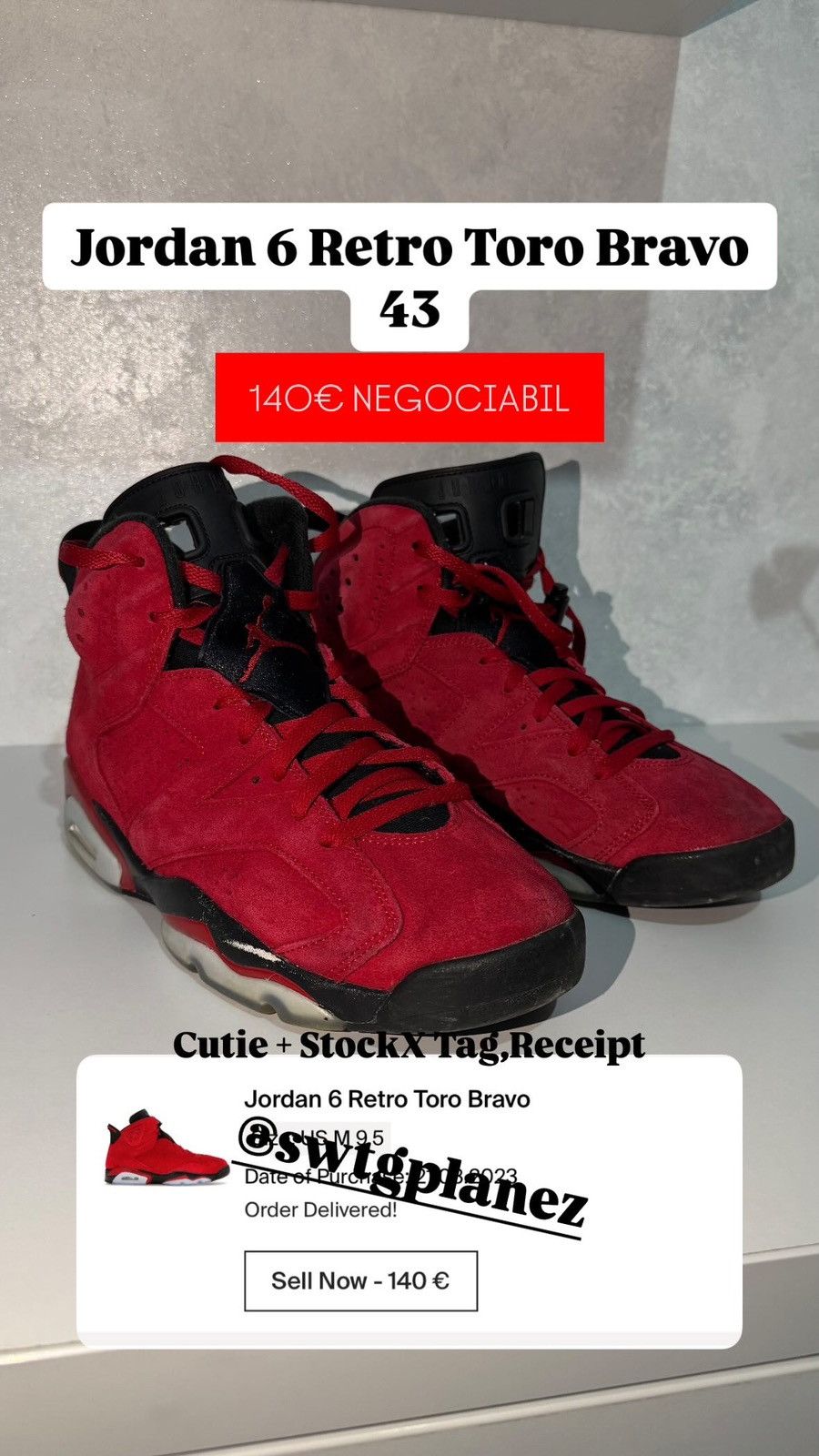 Jordan Brand Jordan 6 Retro Toro Bravo Size US 9.5 / EU 42-43 - 1 Thumbnail