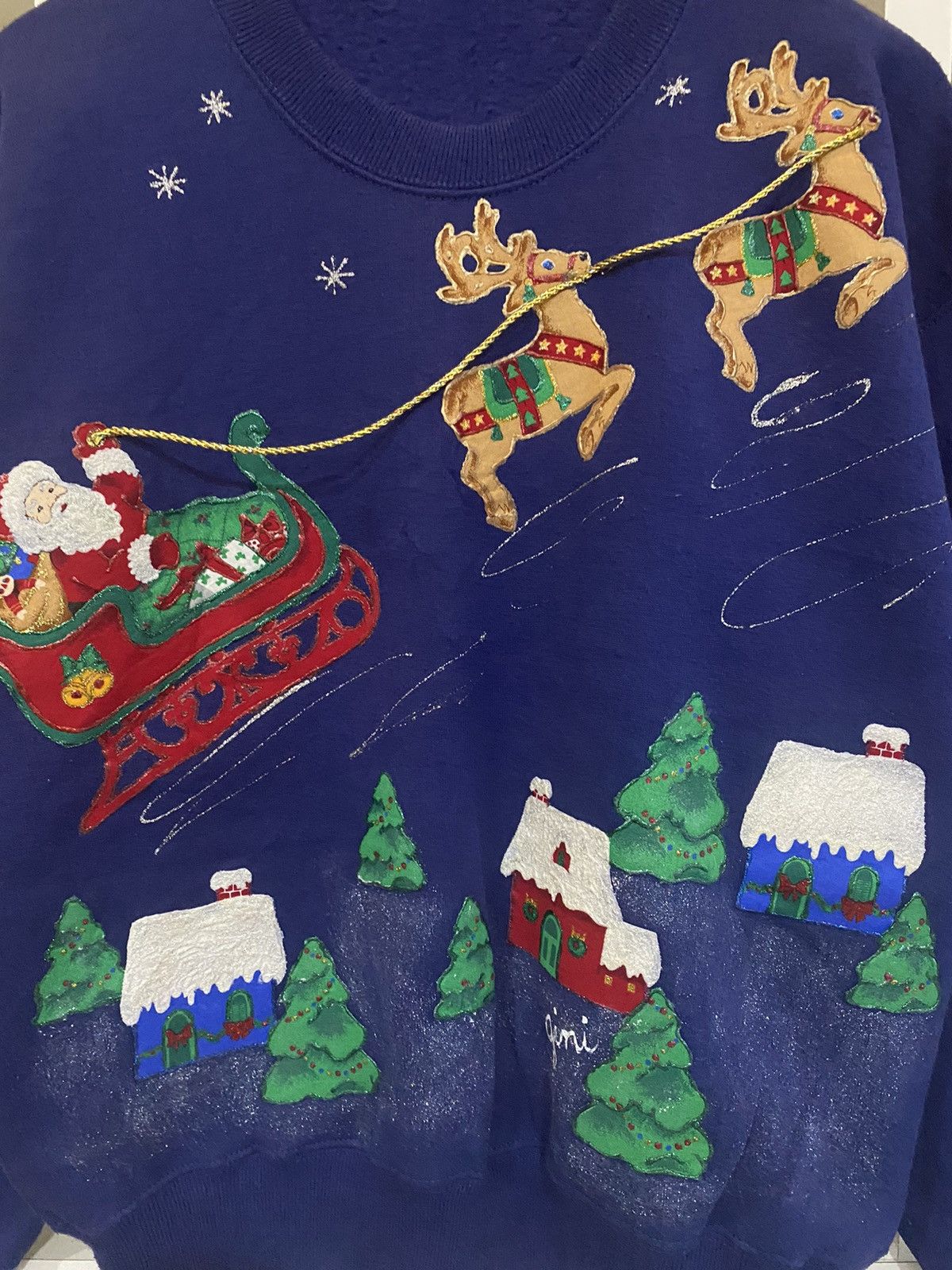 Lee × Vintage Vintage 80’s Santa Clous Sweatshirt Size US M / EU 48-50 / 2 - 6 Thumbnail